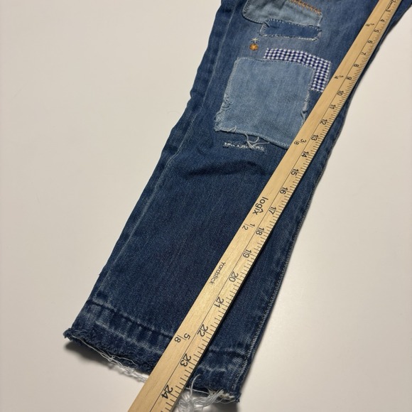 Ralph Lauren Boyfriend Jeans Girls Astor Slim Patched Blue Youth Size 14 - Picture 4 of 12